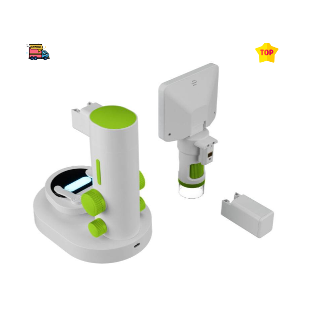 Mikroskopas su LCD Youngster, 4K nuotraukų įrašymas ir Full HD vaizdo įrašymas.