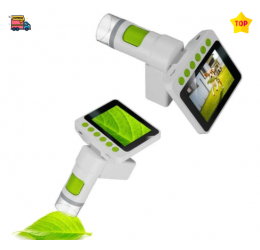 Mikroskopas su LCD Youngster, 4K nuotraukų įrašymas ir Full HD vaizdo įrašymas.