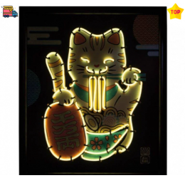 Kūrybinis rinkinys neoninis katinas Maneki-neko