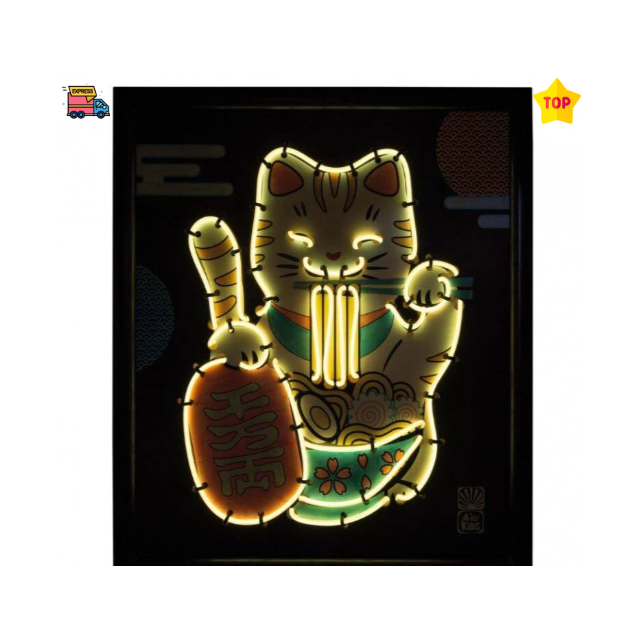 Kūrybinis rinkinys neoninis katinas Maneki-neko