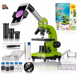 Mikroskopas JUNIOR Biolux SEL Student 40x-1600x Žalias