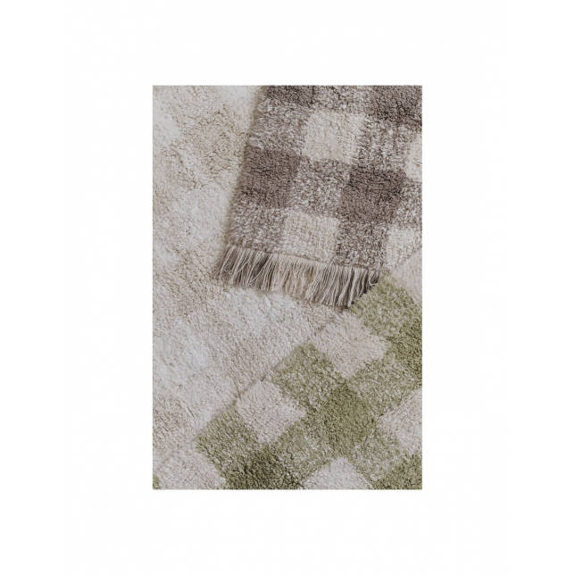 Stilingas vilnos kilimas „Vichy Matcha“ 90x120cm.