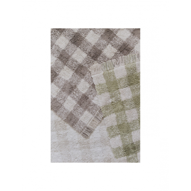 Stilingas vilnos kilimas „Vichy Matcha“ 90x120cm.