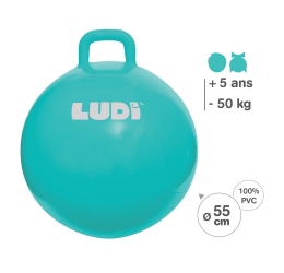 LUDI šokinėjimo kamuolys, mėlynas 55 cm