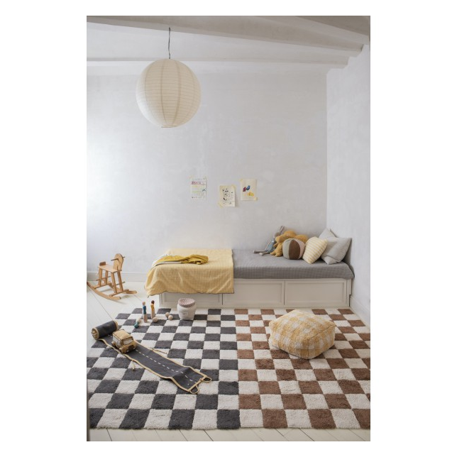 Stilingas medvilninis kilimas 120x160cm., melsvas
