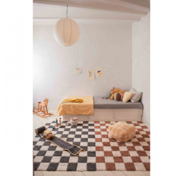 Stilingas medvilninis kilimas 120x160cm., melsvas
