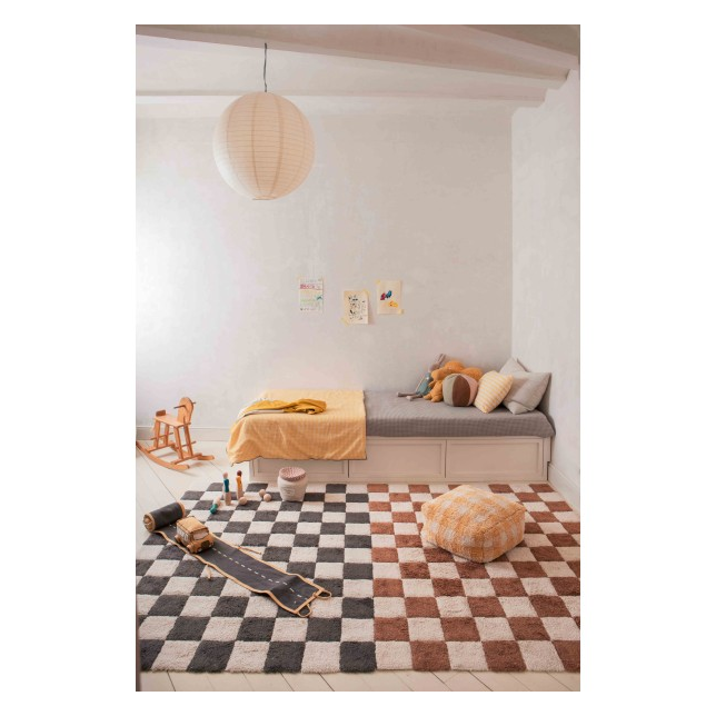Stilingas medvilninis kilimas 120x160cm., melsvas