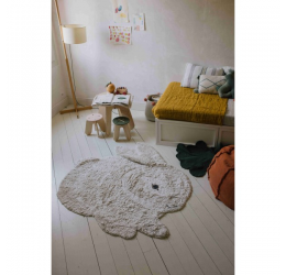 Stilingas medvilninis kilimas 120x160cm., melsvas