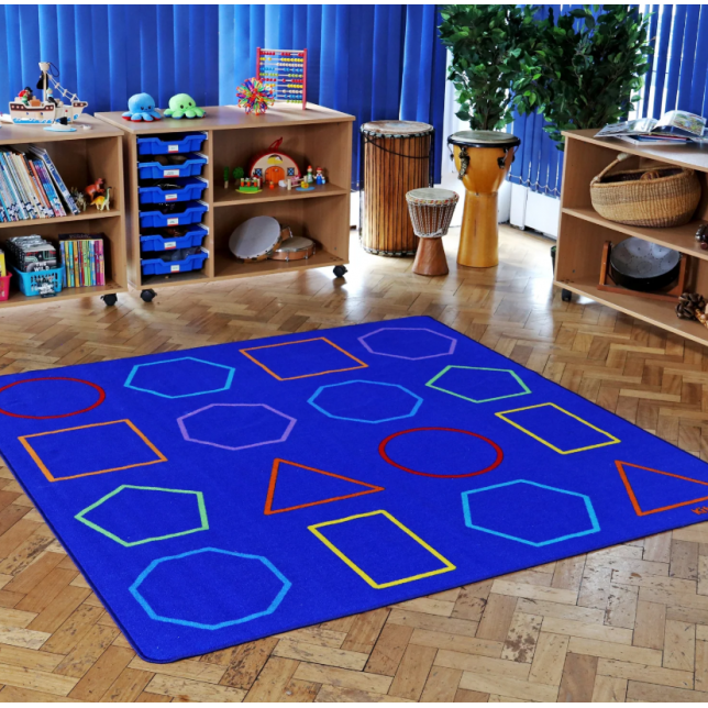 Essentials™ ,,Spalvotos geometrines figūros'' kilimas 200x200cm
