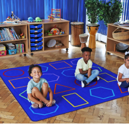 Essentials™ ,,Spalvotos geometrines figūros'' kilimas 200x200cm