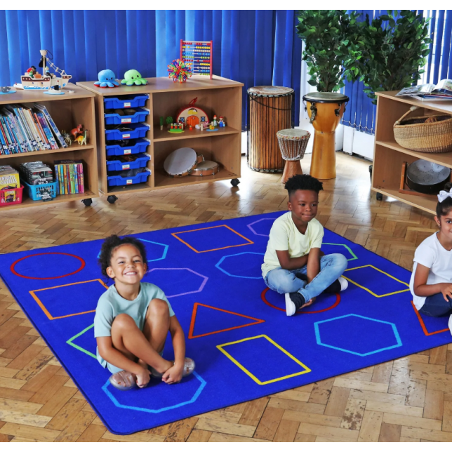 Essentials™ ,,Spalvotos geometrines figūros'' kilimas 200x200cm