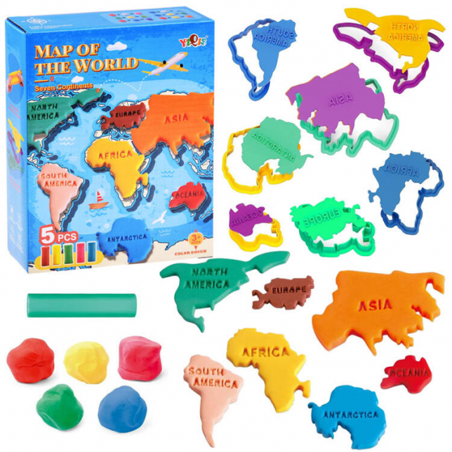 Plastilino rinkinys „Pasaulio žemėlapis“