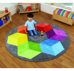„Rainbow™“ apvalus kilimas su daugiakampiais 200cm