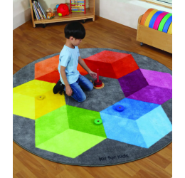 „Rainbow™“ apvalus kilimas su daugiakampiais 200cm