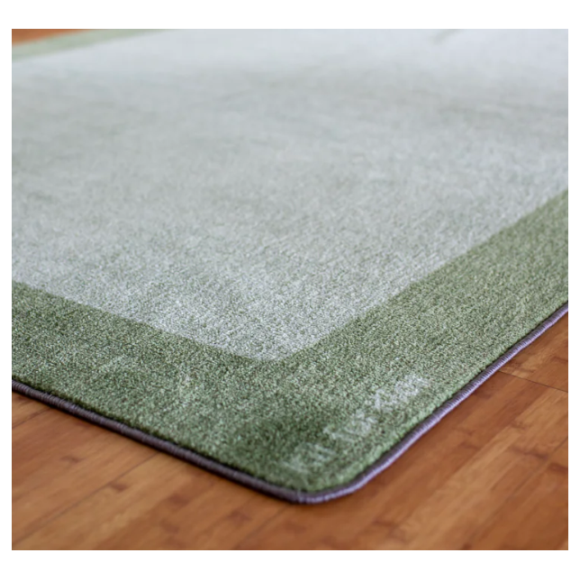 Klasikinis stačiakampis kilimas su apvadu – žalias 300x200cm