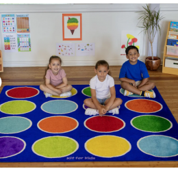 „Rainbow™“ spalvotų apskritimų kilimas 200x200cm