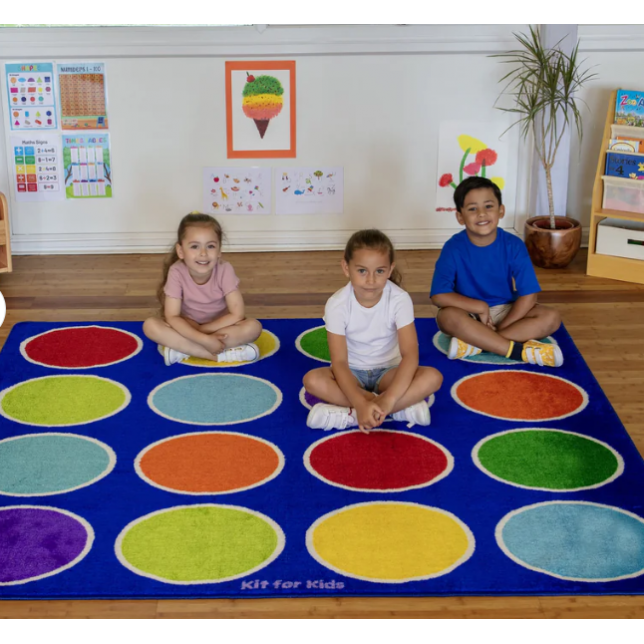 „Rainbow™“ spalvotų apskritimų kilimas 200x200cm
