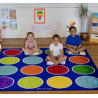„Rainbow™“ spalvotų apskritimų kilimas 200x200cm