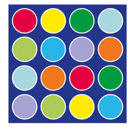 „Rainbow™“ spalvotų apskritimų kilimas 200x200cm