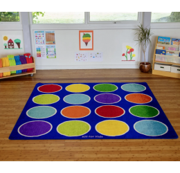 „Rainbow™“ spalvotų apskritimų kilimas 200x200cm