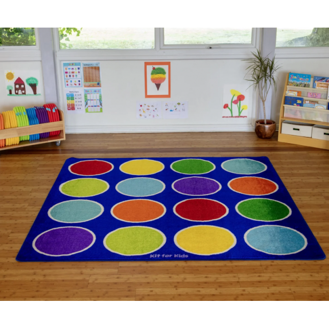 „Rainbow™“ spalvotų apskritimų kilimas 200x200cm