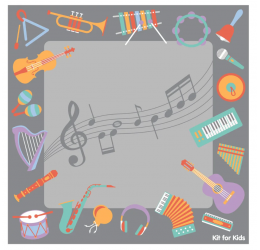 Muzikos instrumentų kilimas 200x200cm