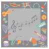 Muzikos instrumentų kilimas 200x200cm