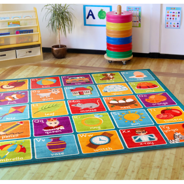 Kvadratinis abėcėlės kilimas 200x200cm