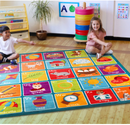 Kvadratinis abėcėlės kilimas 200x200cm