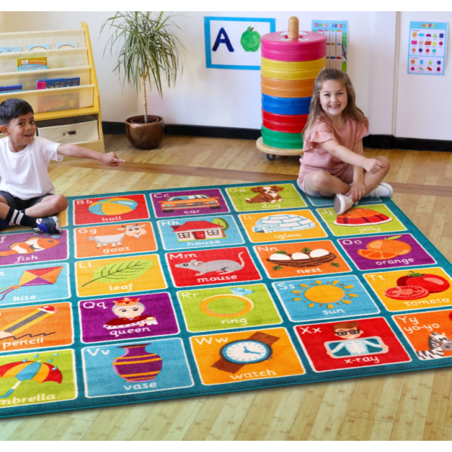 Kvadratinis abėcėlės kilimas 200x200cm
