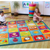 Kvadratinis abėcėlės kilimas 200x200cm