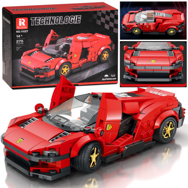 Raudono superautomobilio konstravimo rinkinys