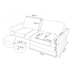 Modulinė poroloninė sofa, šviesi