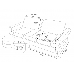 Modulinė poroloninė sofa, kapučino spalvos