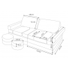 Modulinė poroloninė sofa, kapučino spalvos