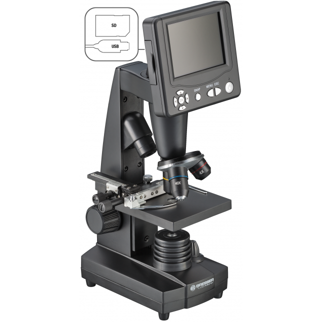 BRESSER LCD mokinių mikroskopas 8,9 cm (3,5 colio)