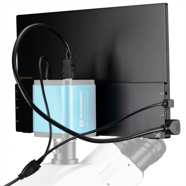 BRESSER mikroskopas „Science TRM 301“ su „MikroCam PRO HDMI 5MP“ kamera ir HDMI ekranu (13,3 colio)
