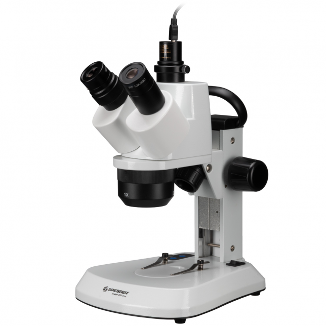 BRESSER stereo trinokulinis mikroskopas „Analyth STR 10x-40x“ su „Full HD“ okuliaro kamera