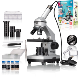 BRESSER JUNIOR 40x-1024x mikroskopas su HD okuliaro kamera