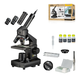 NATIONAL GEOGRAPHIC mikroskopų rinkinys 40x-1024x USB (įskaitant dėklą ir USB okuliarą)