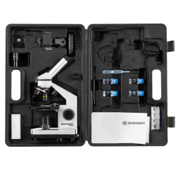 BRESSER JUNIOR Biolux CA 40x-1024x mikroskopas su išmaniojo telefono laikikliu