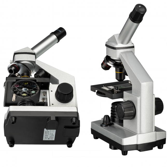 BRESSER JUNIOR Biolux CA 40x-1024x mikroskopas su išmaniojo telefono laikikliu