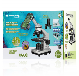 BRESSER JUNIOR Biolux CA 40x-1024x mikroskopas su išmaniojo telefono laikikliu