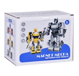 Transformuojamas robotas „MAGNET MECHA“ geltonas
