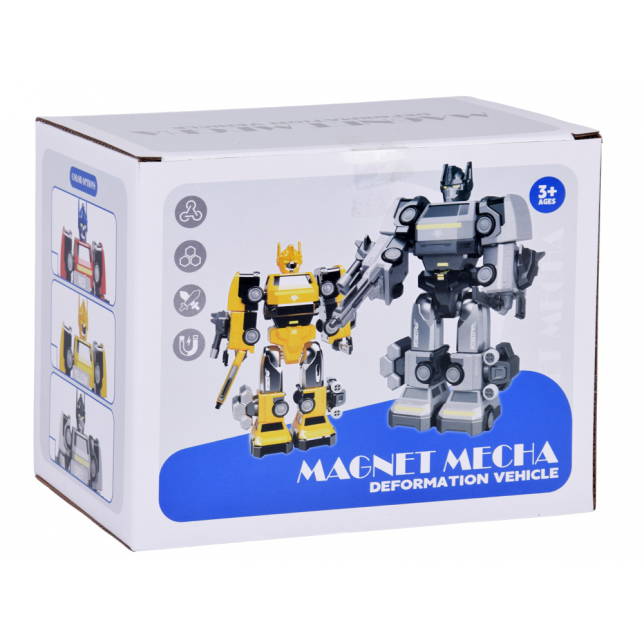 Transformuojamas robotas „MAGNET MECHA“ geltonas