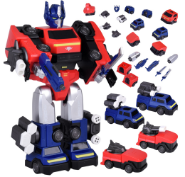 Transformuojamas robotas „MAGNET MECHA“ geltonas