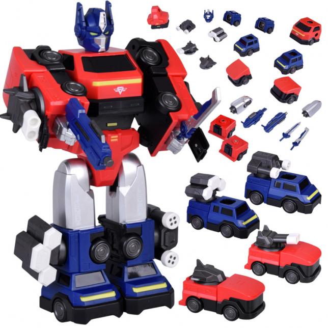 Transformuojamas robotas „MAGNET MECHA“ geltonas