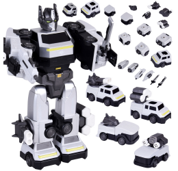 Transformuojamas robotas „MAGNET MECHA“ geltonas
