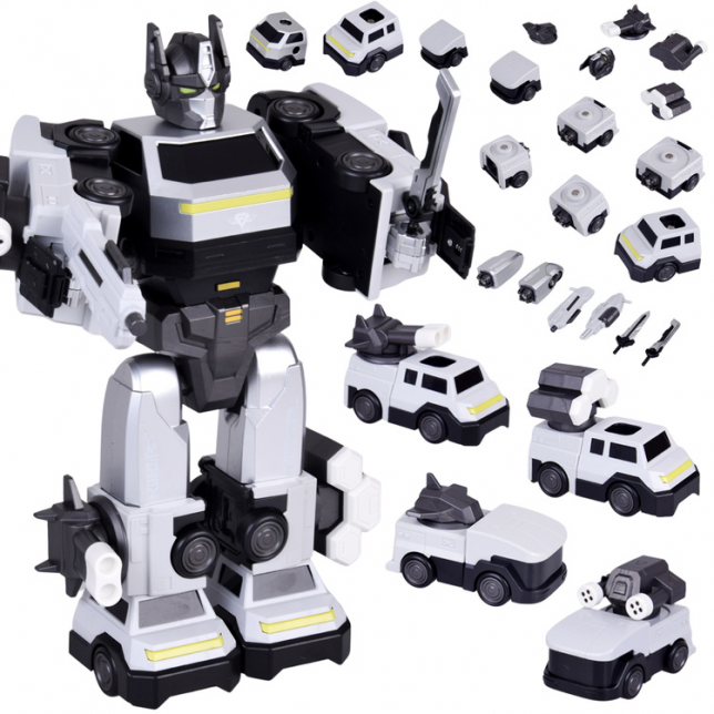 Transformuojamas robotas „MAGNET MECHA“ geltonas