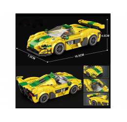 Konstruktorius - sportinis geltonas automobilis (319 det.)
